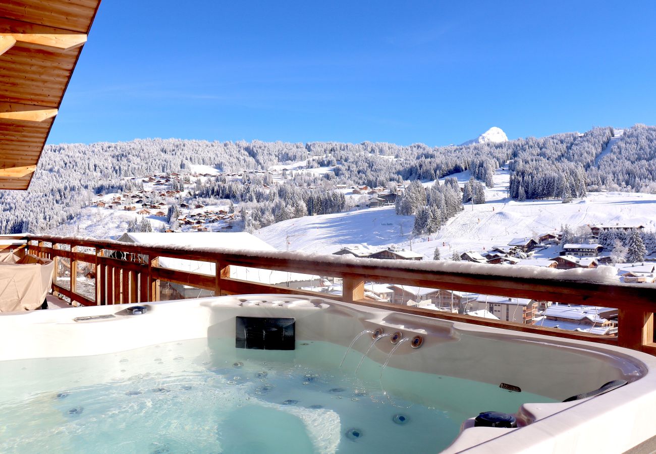 Appartement in Les Gets - Stunning vista with large Hot Tub balcony | 10ppl | Le Rocher